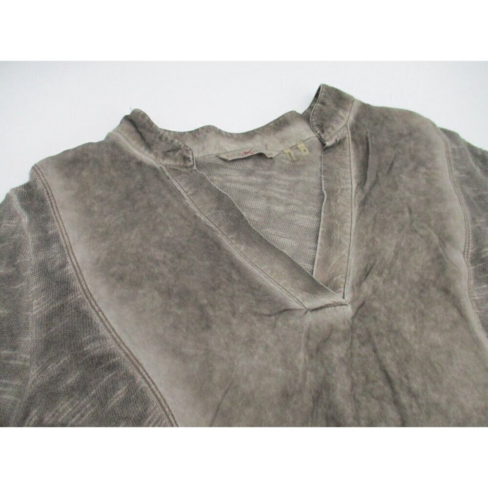 Soft Surroundings Womens Top Small Long Sleeves V Neck Boho Brown Cotton Casual - Picture 5 of 12